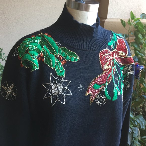 I.B. Diffusion Poinsettia Sweater NWOT - Picture 8 of 16